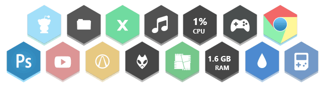 Симпатичные виджеты и ярлыки из скина Honeycomb