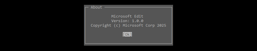 Microsoft Edit 1.0 — новый текстовый редактор для командной строки