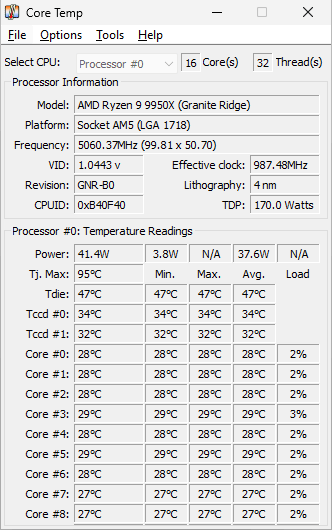 Интерфейс Core Temp