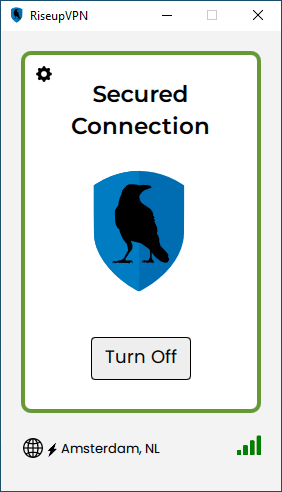 Интерфейс RiseupVPN